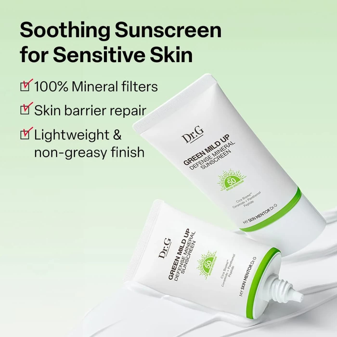 Dr. G Green Mild Up Sun+ SPF50+ PA++++ — şəkil 3
